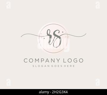 RS feminine logo. Usable for Nature, Salon, Spa, Cosmetic and Beauty Logos. Flat Vector Logo Design Template Element. Stock Vector