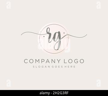 RG feminine logo. Usable for Nature, Salon, Spa, Cosmetic and Beauty Logos. Flat Vector Logo Design Template Element. Stock Vector