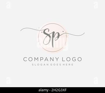 SP feminine logo. Usable for Nature, Salon, Spa, Cosmetic and Beauty Logos. Flat Vector Logo Design Template Element. Stock Vector