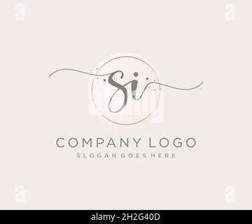 SI feminine logo. Usable for Nature, Salon, Spa, Cosmetic and Beauty Logos. Flat Vector Logo Design Template Element. Stock Vector