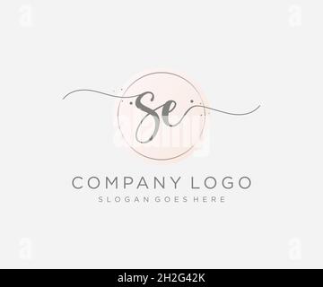SE feminine logo. Usable for Nature, Salon, Spa, Cosmetic and Beauty Logos. Flat Vector Logo Design Template Element. Stock Vector