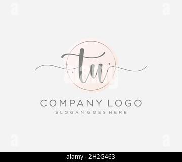 TU feminine logo. Usable for Nature, Salon, Spa, Cosmetic and Beauty Logos. Flat Vector Logo Design Template Element. Stock Vector