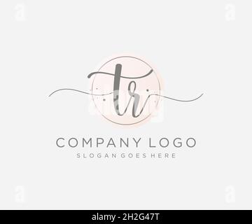 TR feminine logo. Usable for Nature, Salon, Spa, Cosmetic and Beauty Logos. Flat Vector Logo Design Template Element. Stock Vector