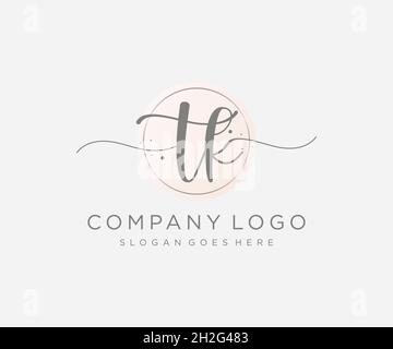 TK feminine logo. Usable for Nature, Salon, Spa, Cosmetic and Beauty Logos. Flat Vector Logo Design Template Element. Stock Vector