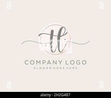 TL feminine logo. Usable for Nature, Salon, Spa, Cosmetic and Beauty Logos. Flat Vector Logo Design Template Element. Stock Vector