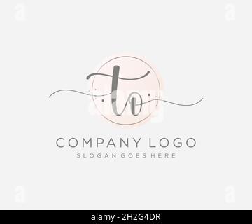 TO feminine logo. Usable for Nature, Salon, Spa, Cosmetic and Beauty Logos. Flat Vector Logo Design Template Element. Stock Vector
