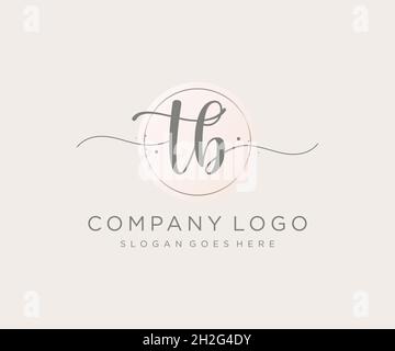 TB feminine logo. Usable for Nature, Salon, Spa, Cosmetic and Beauty Logos. Flat Vector Logo Design Template Element. Stock Vector