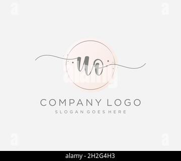 UO feminine logo. Usable for Nature, Salon, Spa, Cosmetic and Beauty Logos. Flat Vector Logo Design Template Element. Stock Vector