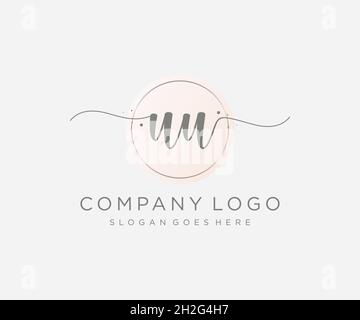 UU feminine logo. Usable for Nature, Salon, Spa, Cosmetic and Beauty Logos. Flat Vector Logo Design Template Element. Stock Vector
