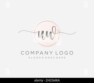 UW feminine logo. Usable for Nature, Salon, Spa, Cosmetic and Beauty Logos. Flat Vector Logo Design Template Element. Stock Vector