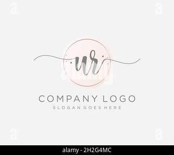 UR feminine logo. Usable for Nature, Salon, Spa, Cosmetic and Beauty Logos. Flat Vector Logo Design Template Element. Stock Vector