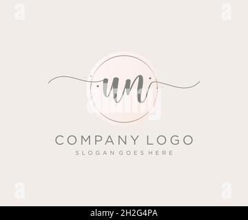 UN feminine logo. Usable for Nature, Salon, Spa, Cosmetic and Beauty Logos. Flat Vector Logo Design Template Element. Stock Vector