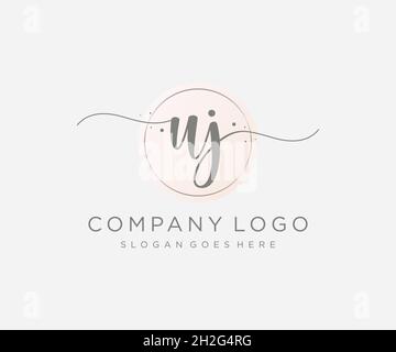 UJ feminine logo. Usable for Nature, Salon, Spa, Cosmetic and Beauty Logos. Flat Vector Logo Design Template Element. Stock Vector