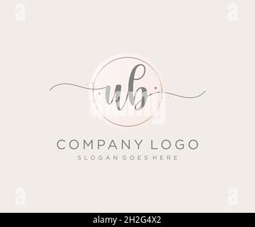 UB feminine logo. Usable for Nature, Salon, Spa, Cosmetic and Beauty Logos. Flat Vector Logo Design Template Element. Stock Vector