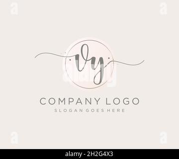 VY feminine logo. Usable for Nature, Salon, Spa, Cosmetic and Beauty Logos. Flat Vector Logo Design Template Element. Stock Vector