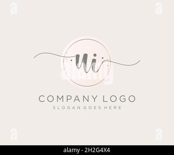UI feminine logo. Usable for Nature, Salon, Spa, Cosmetic and Beauty Logos. Flat Vector Logo Design Template Element. Stock Vector