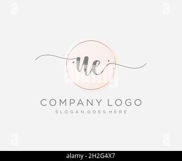 UE feminine logo. Usable for Nature, Salon, Spa, Cosmetic and Beauty Logos. Flat Vector Logo Design Template Element. Stock Vector