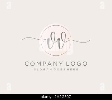 VV feminine logo. Usable for Nature, Salon, Spa, Cosmetic and Beauty Logos. Flat Vector Logo Design Template Element. Stock Vector