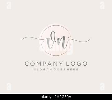 VN feminine logo. Usable for Nature, Salon, Spa, Cosmetic and Beauty Logos. Flat Vector Logo Design Template Element. Stock Vector