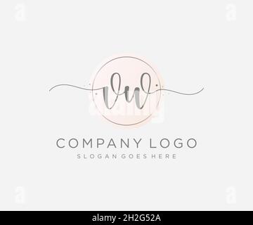VW feminine logo. Usable for Nature, Salon, Spa, Cosmetic and Beauty Logos. Flat Vector Logo Design Template Element. Stock Vector
