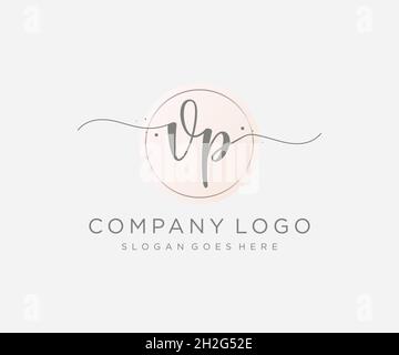 VP feminine logo. Usable for Nature, Salon, Spa, Cosmetic and Beauty Logos. Flat Vector Logo Design Template Element. Stock Vector