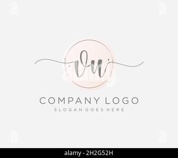VU feminine logo. Usable for Nature, Salon, Spa, Cosmetic and Beauty Logos. Flat Vector Logo Design Template Element. Stock Vector