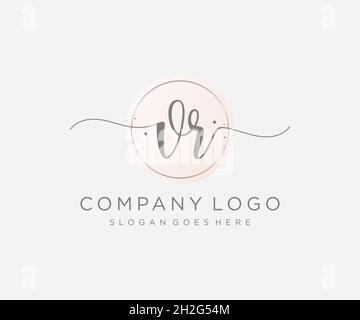 VR feminine logo. Usable for Nature, Salon, Spa, Cosmetic and Beauty Logos. Flat Vector Logo Design Template Element. Stock Vector