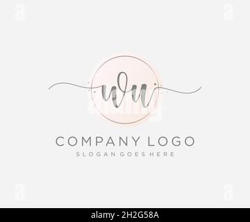 WU feminine logo. Usable for Nature, Salon, Spa, Cosmetic and Beauty Logos. Flat Vector Logo Design Template Element. Stock Vector