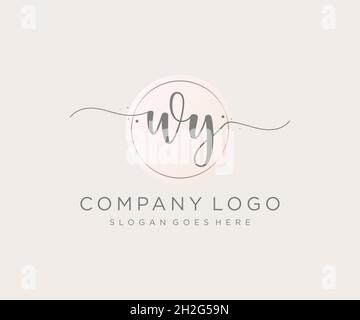WY feminine logo. Usable for Nature, Salon, Spa, Cosmetic and Beauty Logos. Flat Vector Logo Design Template Element. Stock Vector