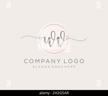 WV feminine logo. Usable for Nature, Salon, Spa, Cosmetic and Beauty Logos. Flat Vector Logo Design Template Element. Stock Vector