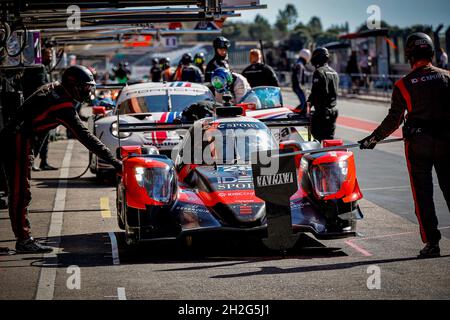 Portimao, Portugal, 21/10/2021, 28 Lafargue Paul (fra), Chatin Paul-Loup (fra), Pilet Patrick (fra), Idec Sport, Oreca 07 - Gibson, action during the 2021 4 Hours of Portimao, 5th round of the 2021 European Le Mans Series, from October 21 to 24, 2021 on the Algarve International Circuit, in Portimao, Portugal - Photo Paulo Maria / DPPI Stock Photo