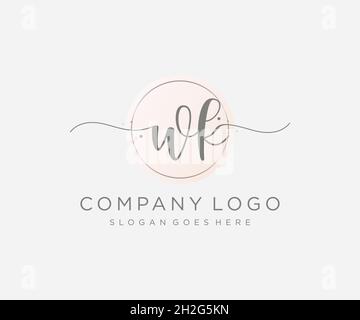WK feminine logo. Usable for Nature, Salon, Spa, Cosmetic and Beauty Logos. Flat Vector Logo Design Template Element. Stock Vector