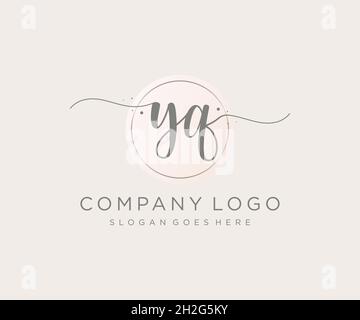 YQ feminine logo. Usable for Nature, Salon, Spa, Cosmetic and Beauty Logos. Flat Vector Logo Design Template Element. Stock Vector