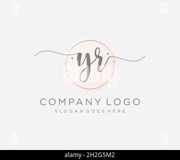 YR feminine logo. Usable for Nature, Salon, Spa, Cosmetic and Beauty Logos. Flat Vector Logo Design Template Element. Stock Vector