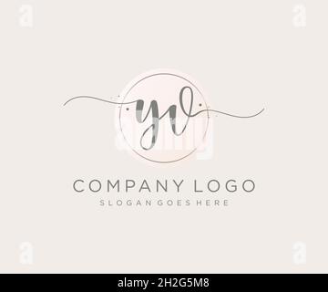 YV feminine logo. Usable for Nature, Salon, Spa, Cosmetic and Beauty Logos. Flat Vector Logo Design Template Element. Stock Vector