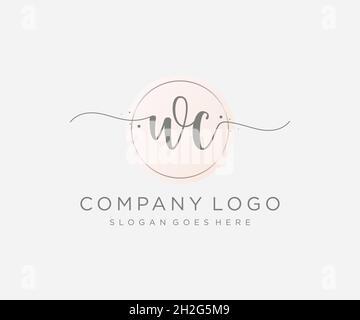 WC feminine logo. Usable for Nature, Salon, Spa, Cosmetic and Beauty Logos. Flat Vector Logo Design Template Element. Stock Vector