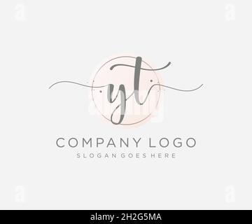 YT feminine logo. Usable for Nature, Salon, Spa, Cosmetic and Beauty Logos. Flat Vector Logo Design Template Element. Stock Vector