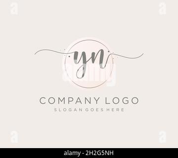 YN feminine logo. Usable for Nature, Salon, Spa, Cosmetic and Beauty Logos. Flat Vector Logo Design Template Element. Stock Vector