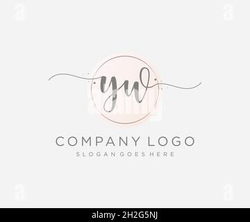 YW feminine logo. Usable for Nature, Salon, Spa, Cosmetic and Beauty Logos. Flat Vector Logo Design Template Element. Stock Vector