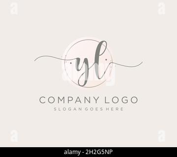 YL feminine logo. Usable for Nature, Salon, Spa, Cosmetic and Beauty Logos. Flat Vector Logo Design Template Element. Stock Vector