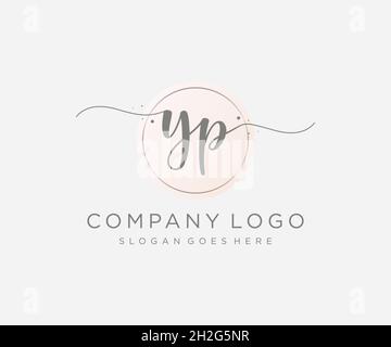 YP feminine logo. Usable for Nature, Salon, Spa, Cosmetic and Beauty Logos. Flat Vector Logo Design Template Element. Stock Vector