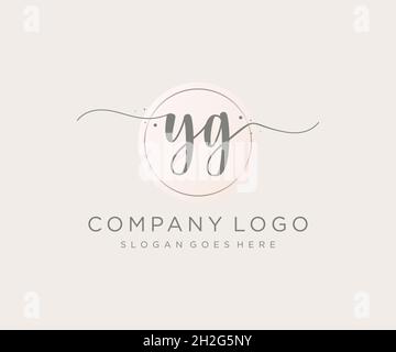 YG feminine logo. Usable for Nature, Salon, Spa, Cosmetic and Beauty Logos. Flat Vector Logo Design Template Element. Stock Vector