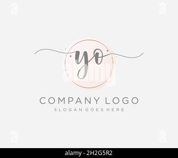 YO feminine logo. Usable for Nature, Salon, Spa, Cosmetic and Beauty Logos. Flat Vector Logo Design Template Element. Stock Vector