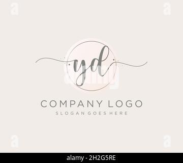 YD feminine logo. Usable for Nature, Salon, Spa, Cosmetic and Beauty Logos. Flat Vector Logo Design Template Element. Stock Vector