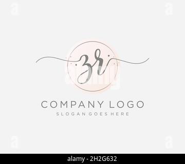 ZR feminine logo. Usable for Nature, Salon, Spa, Cosmetic and Beauty Logos. Flat Vector Logo Design Template Element. Stock Vector