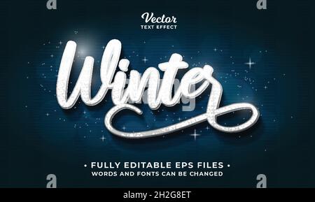 glittering winter text effect editable eps cc Stock Vector