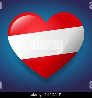 heart with Austria flag vector symbol illustration Stock Vector
