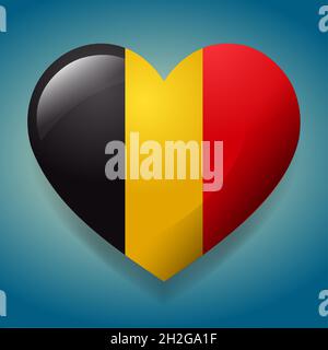 heart with Belgium flag vector symbol illustration Stock Vector