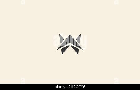 LETTERS AW LOGO DESIGN WITH NEGATIVE SPACE EFFECT FOR ILLUSTRATION USE Stock Vector