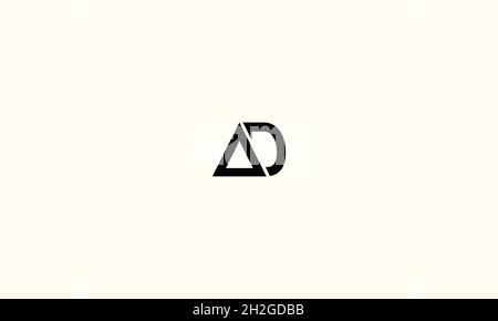 LETTERS AD LOGO DESIGN WITH NEGATIVE SPACE EFFECT FOR ILLUSTRATION USE Stock Vector